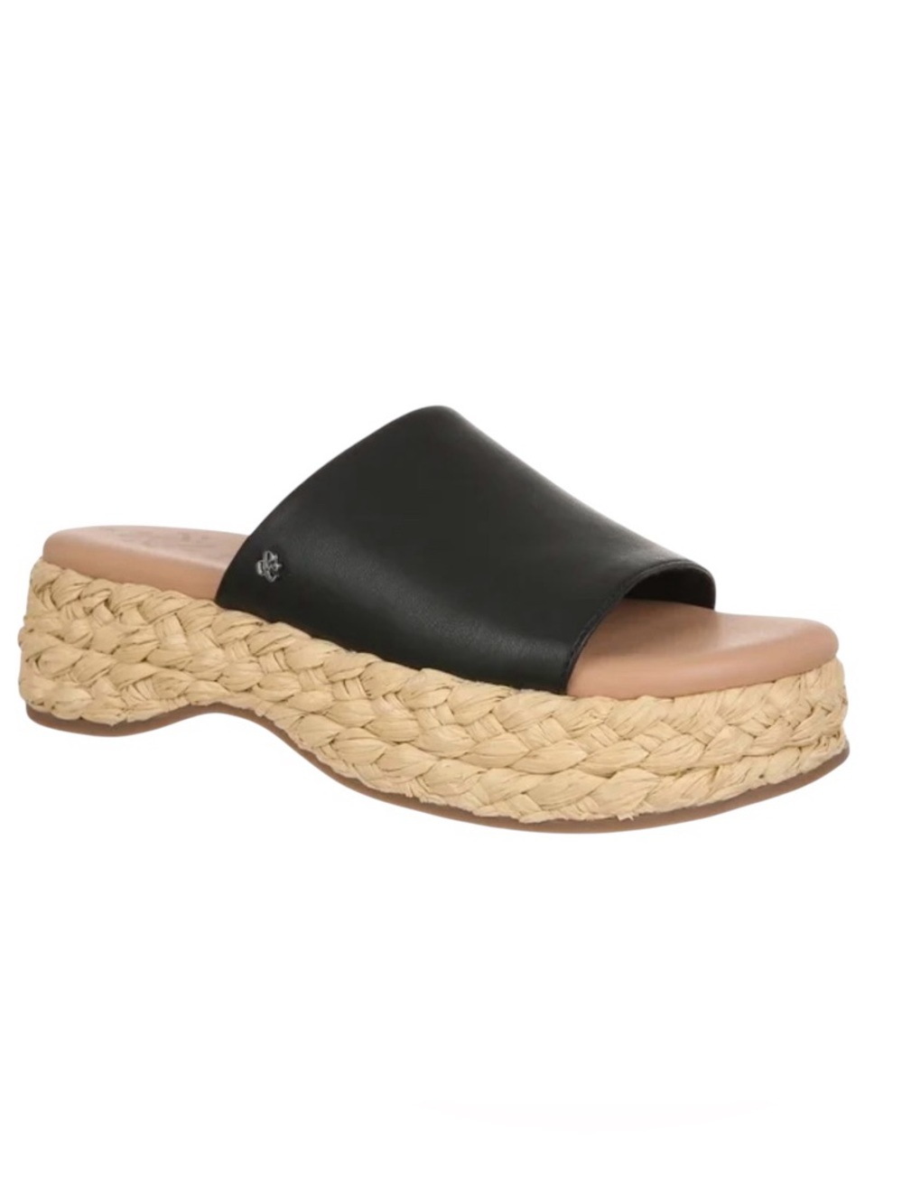 Sam & Libby Ingrid Black Espadrille Platform Slide Sandals Womens 8.5